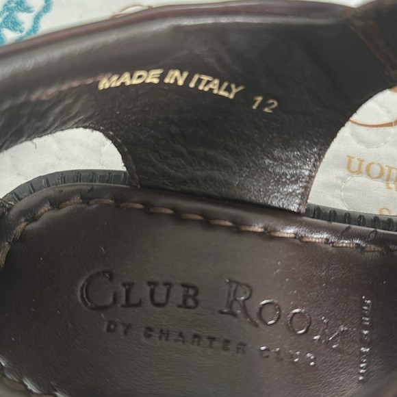 Club Room by Charter Club  Brown Leather Fisherman Sandals Made in Italy Size 12 main image 9